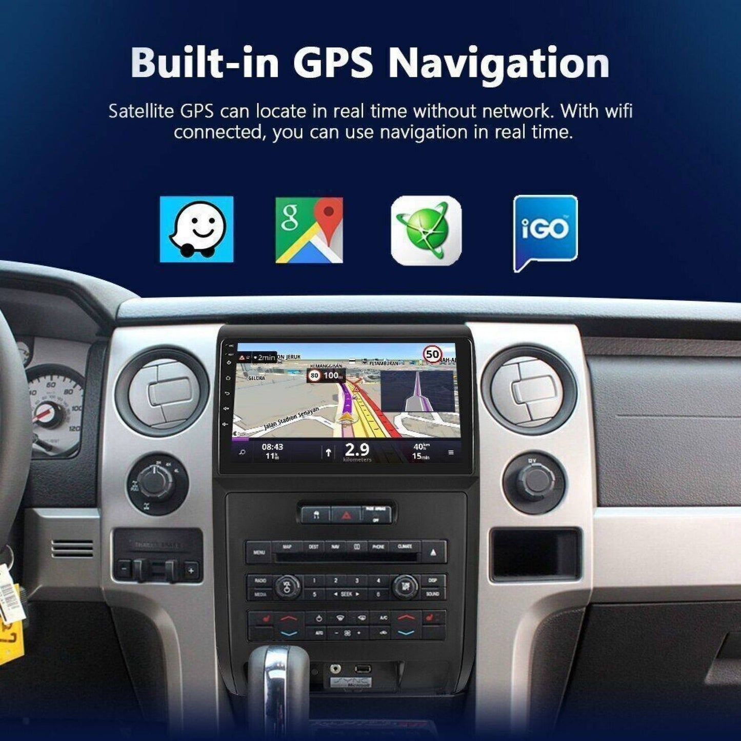 Surakey 9" Android 12 Touchscreen Car Stereo with CarPlay and Hi-Fi for Ford F150 2009-2014, 2+32GB