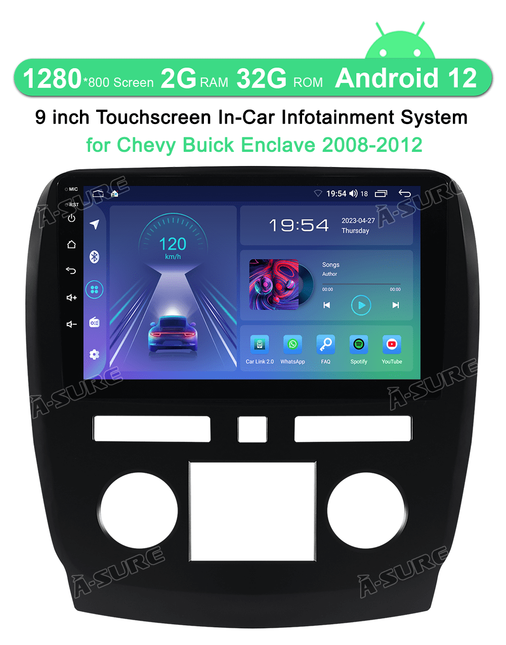 9'' Android 12 Car Radio Stereo for Chevy Buick Enclave 2008-2012 Apple Carplay 2+32GB GPS BT WIFI