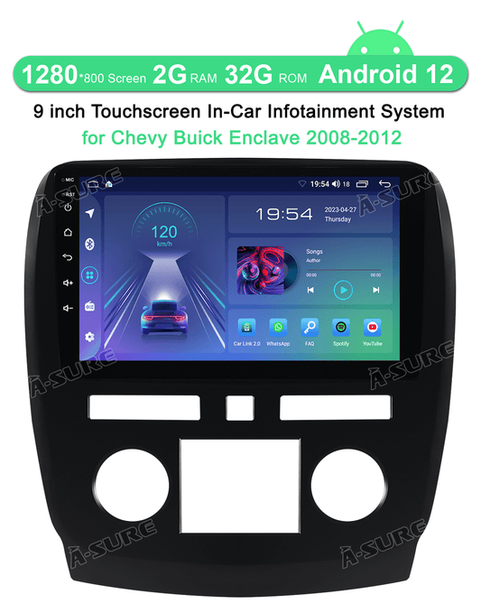 9'' Android 12 Car Radio Stereo for Chevy Buick Enclave 2008-2012 Apple Carplay 2+32GB GPS BT WIFI