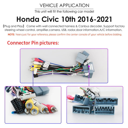 For Honda Civic 2016-2021 Android 12 Carplay GPS Navigation Wifi 2+32GB Car Stereo Radio Player Honda Android host
