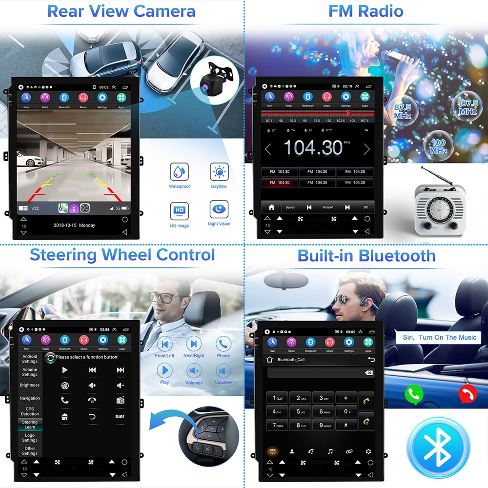 Podofo 2+32G for SUBARU Outback 2010-2014 Wireless Carplay Android Auto 9.7'' Touch Screen Car Stereo Radio Android 11 HD 1080P WIFI GPS FM Bluetooth Usb, AHD Backup Camera