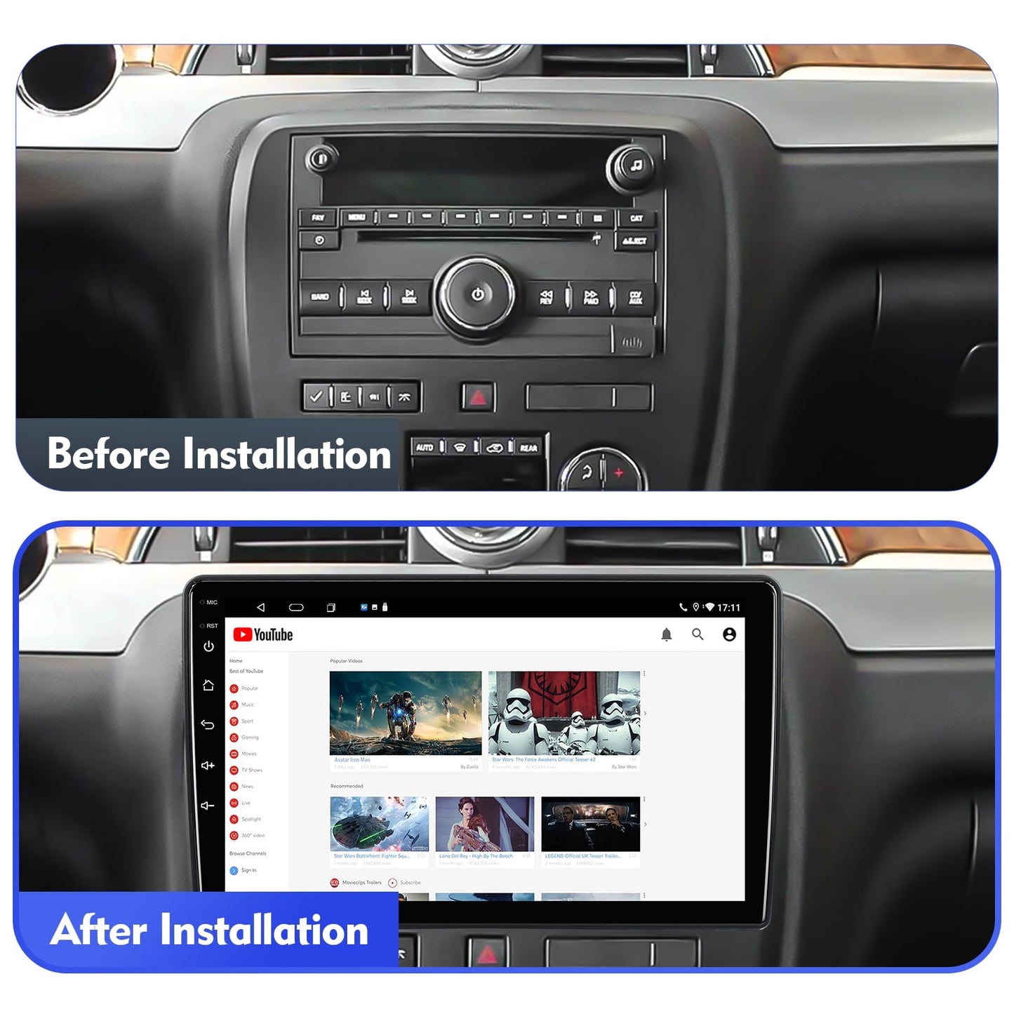 6+128G Aumume 10.1-inch Android 12 Car Stereo for Chevrolet/GMC/Buick IPS Touchscreen Car Radio