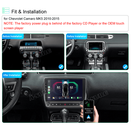 For 2010-2015 Chevy Camaro 2+32GB Android 13 Car Stereo Radio Wireless CarPlay WiFi Bluetooth GPS DSP SWC