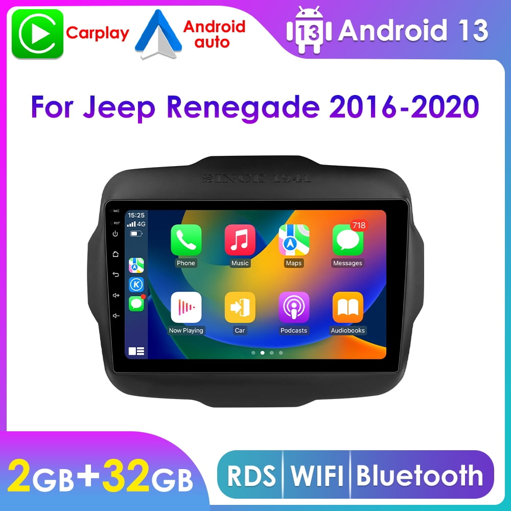 32GB Android 13 Apple Carplay Bluetooth Wifi RDS Car Stereo Radio Multimedia Head Unit GPS Navigation Player For Jeep Renegade 2016 2017 2018 2019 2020