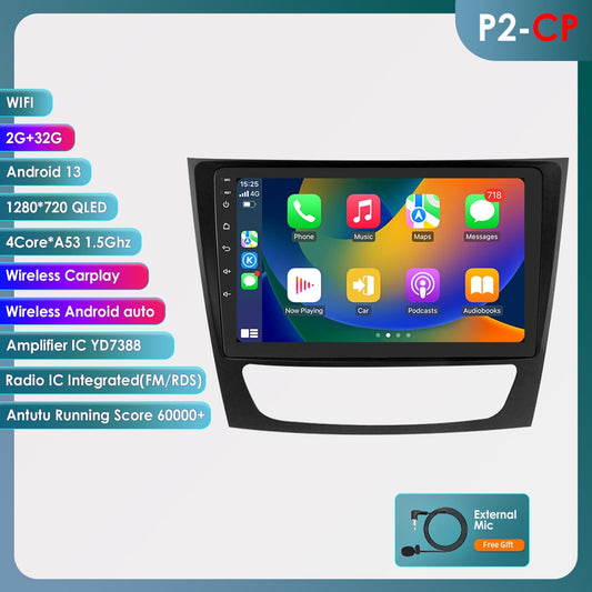 Mercedes-Benz Android Head Unit    32GB Android 13 Bluetooth Apple Carplay Wifi RDS Car Stereo Radio Head Unit GPS Navigation Player For Mercedes Benz E-Class W211 2002-2009/ G-Class W463 2001-2008