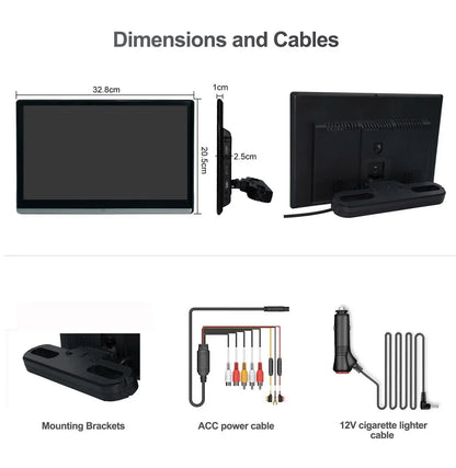 14'' HD 4K Car TV Screens Android 14.0 Headrest Monitor 8-Core CPU Cortex A98 5G WiFi HDMI Rear Seat Entertainment Syste