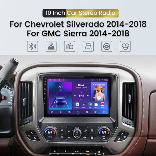 IKASEFU 10" Car Stereo Radio for Chevrolet Silverado GMC Sierra 2014-2018 Android 13 Wireless Carplay Android Auto with WiFi GPS Bluetooth FM/RDS SWC