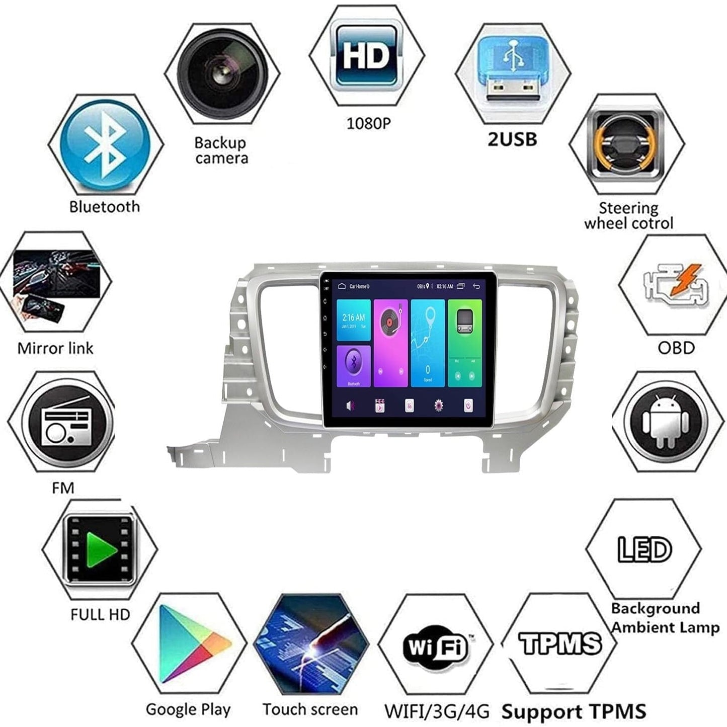 Sovob Android Car Stereo for BUI-CK GL8 25S 2015 2016 9 inch 2 Din Radio GPS Navigation IPS Touch Screen Multimedia Player Support 4G Carplay SWC Wifi Mirror Link DSP BT(Size:8 core 4G+wifi 2G+32G)
