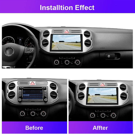 THONZER for Volkswagen Tiguan 2010 2011 2012 2013 2014 2015 Android Car Stereo 2+32G Support Wireless Carplay&Android Auto with 9 inch Touchscreen GPS Navigation Bluetooth USB WiFi FM/RDS Radio