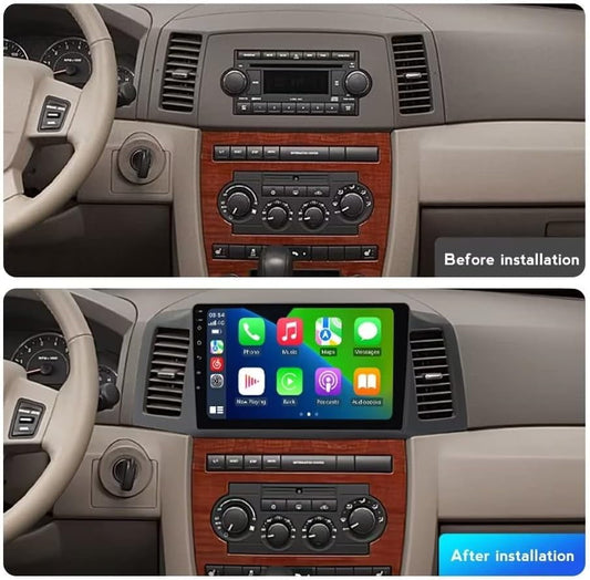 10" Car Radio Stereo for 2004 2005 2006 2007 Jeep Grand Cherokee Dash Kit, 4+64GB 8-Core Android11 GPS Navigation Multimedia Player with Car-play Android Auto