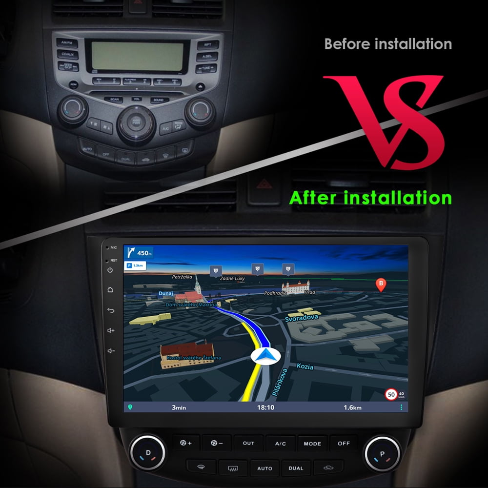 Apple Carplay Android Auto 10.1 Inch Car Radio Stereo Head Unit With 4G RAM 32G ROM WiFi GPS Navigation DSP Bluetooth For Honda Accord 2003-2007