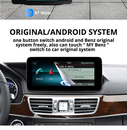 Mercedes-Benz Android Head Unit    Android 13 Car Stereo 10.25" Car Touch Screen for Mercedes Benz E Class W212 2009-2016 Year with NTG4.0/4.5/5.0, Support Wireless Carplay Android Auto Navigation Camera