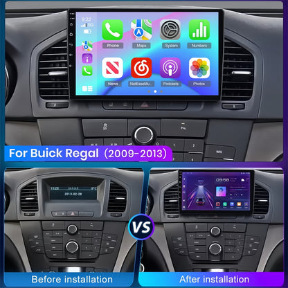 Guwzn Car Stereo Radio for Buick Regal 2009-2013 9" Touchscreen 2+32G Vehicle GPS Navigation Wireless CarPlay Android Auto