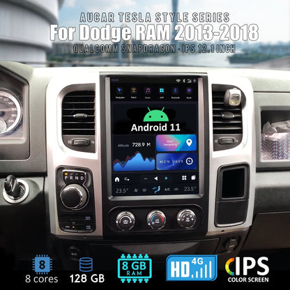 Smart Head Unit Dodge RAM 2013-2019 Large Screen Head Unit Android 11, 12.1" Inch Screen