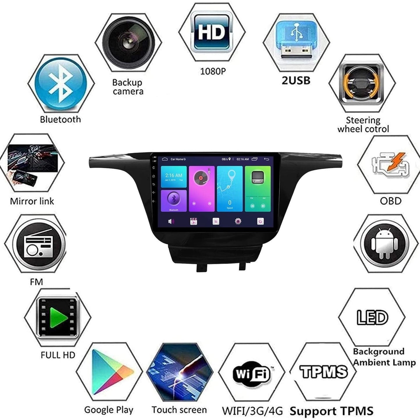 Sovob Android Car Stereo for BUI-CK GL8 2017 10 inch 2 Din Radio GPS Navigation IPS Touch Screen Multimedia Player Support 4G Carplay SWC Wifi Mirror Link DSP BT(Size:8 core 4G+wifi 6G+128G)