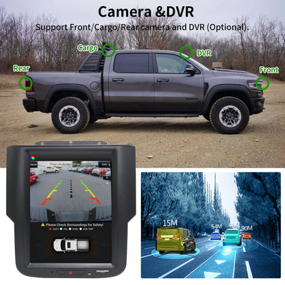 Linkswell Gen5 T-style 10.4 inch Car SirusXm Radio Stereo for RAM 2013-2018 Trucks 1500 2500 3500 Touch Screen Car Navigator Android Truck Replacement GPS radio 4G+64G Apple Carplay Auto DSP HDMI