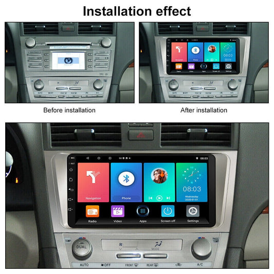 Toyota Android Head Unit   iSpchen Car Radio Stereo for Toyota Camry 2007-2011, 9" Touchscreen Android 13 Support Carplay Android Auto Navigation Bluetooth Radio Video Mirror Link Steering Wheel Control 2GRAM+32GROM,Black