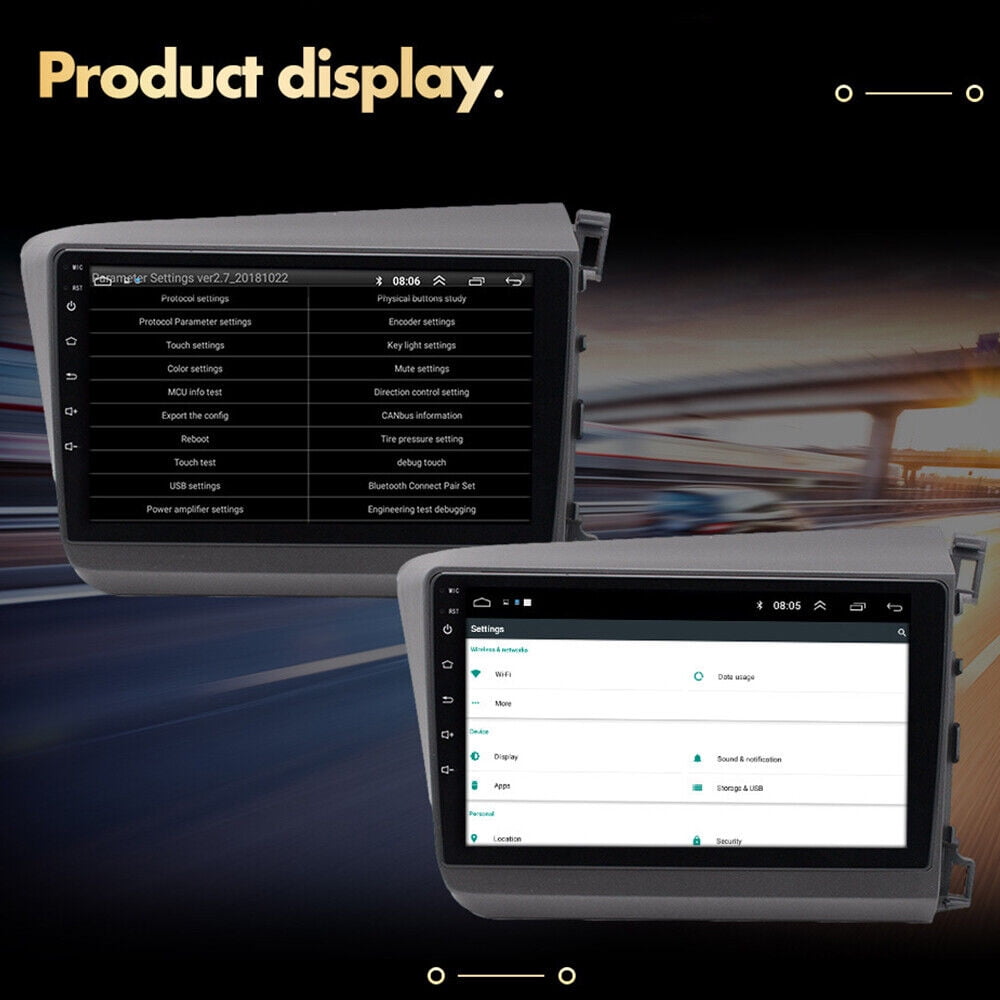 For Honda Civic 2012-2015 Android 12 Car GPS Stereo Radio WIFI Wireless Carplay Honda Android host