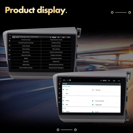 For Honda Civic 2012-2015 Android 11 Car GPS Stereo Radio WIFI Wireless Carplay Honda Android host