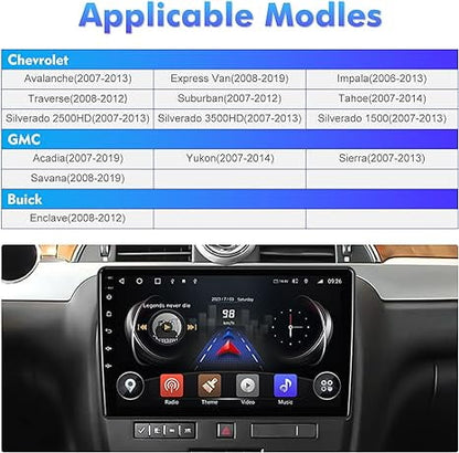 2+32G 10.1 inches Android 12 Car Stereo for Chevrolet/GMC/Buick IPS Touchscreen Car Radio