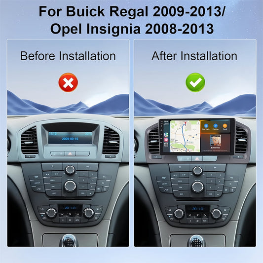 Guwzn Car Stereo Radio for Buick Regal 2009-2013 9" Touchscreen 2+32G Vehicle GPS Navigation Wireless CarPlay Android Auto