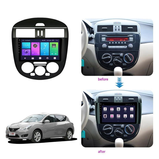 Sovob Android Car Stereo for Nissan TIIDA 2011-2015 MT AC 2 Din Radio GPS Navigation IPS Touch Screen Multimedia Player Support 4G Carplay SWC Wifi Mirror Link DSP BT(Size:8 core 4G+wifi 3G+32G)