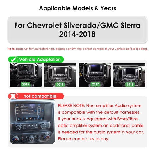 Android 13 Bluetooth Apple Carplay 2+64GB Wifi RDS Car Stereo Radio Head Unit Multimedia GPS Navigation Player For Chevrolet Silverado/ GMC Sierra 2014 2015 2016 2017 2018