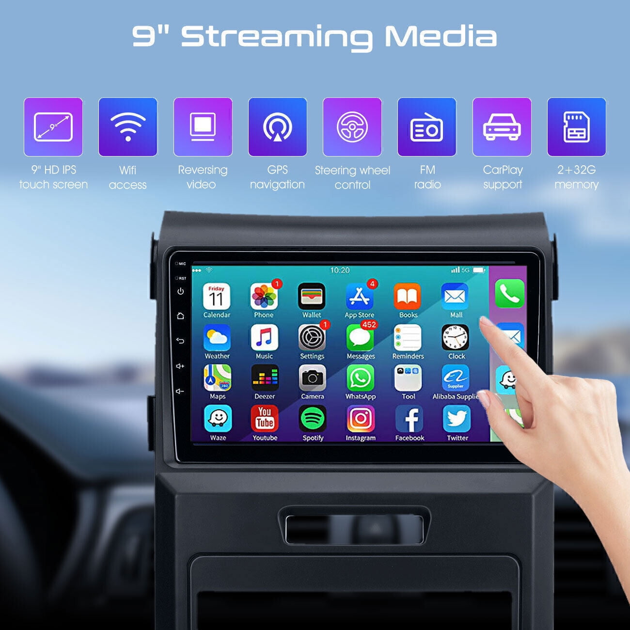 For Ford F150 2009-2012 Apple Carplay Android 13 Car Stereo Radio WiFi GPS *