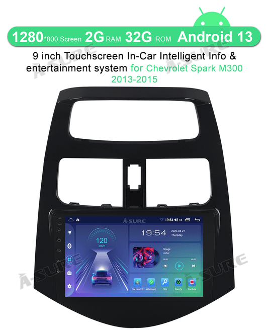 2+32GB Apple CarPlay Android 13 Car Stereo Radio for Chevy Spark 2013-2015 GPS WIFI BT DSP USB