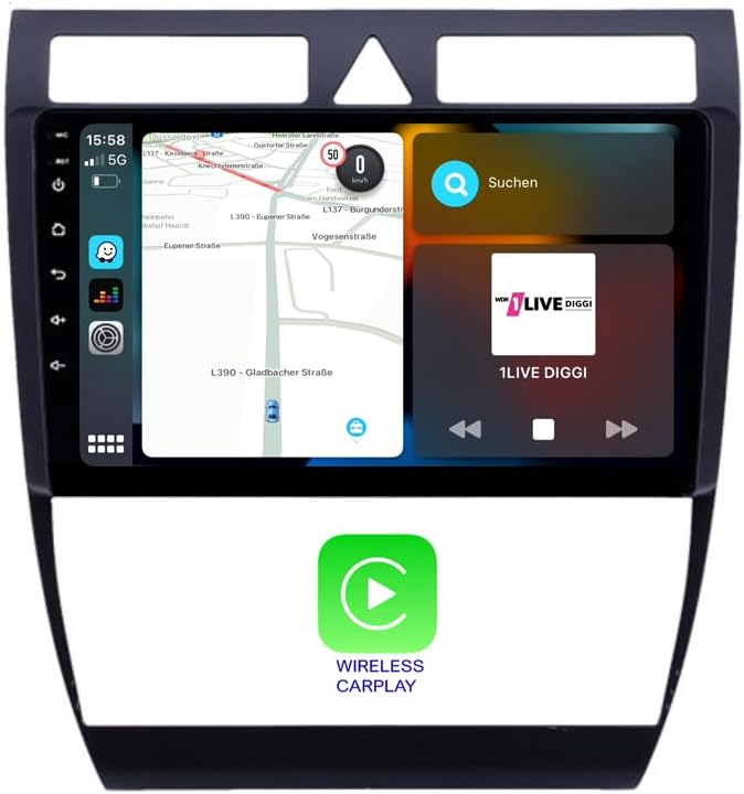 Compatible with: Audi A6 C5 4B 9" Touch Android Head Unit GPS Navigation CarPlay WiFi 4G SIM