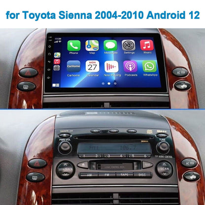 Toyota Android Head Unit   1X For Toyota Sienna 2004-10 Android 12 Wifi GPS CarPlay Car Radio Stereo 32GB