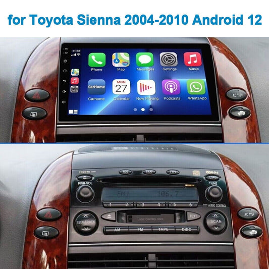Toyota Android Head Unit   1X For Toyota Sienna 2004-10 Android 12 Wifi GPS CarPlay Car Radio Stereo 32GB