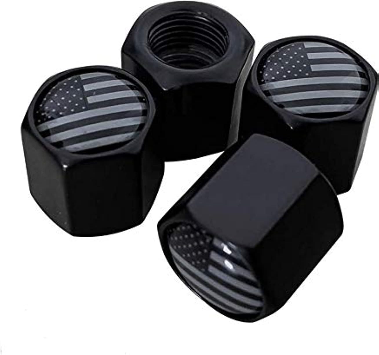 TACTILIAN Car Tire Valve Stem Caps for Tesla Model 3, S, X, Y Accessories (4 Pack) Leakproof Aluminum Tire Valve Caps with Rubber O-Rings Compatible with Tesla Model Y Accessories 2023Tesla   Vehicle Accessories