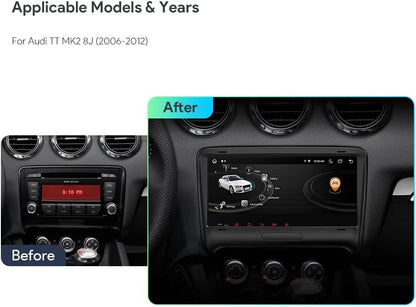 XTRONS Android 12 Car Radio for Audi TT MK2 8J 2006-2012, 8.8 Inch Touch Screen 4GB+64GB Car Stereo, Octa Core GPS Navigation Head Unit, Built-in DSP Car Play Android Auto Support 4G LTE