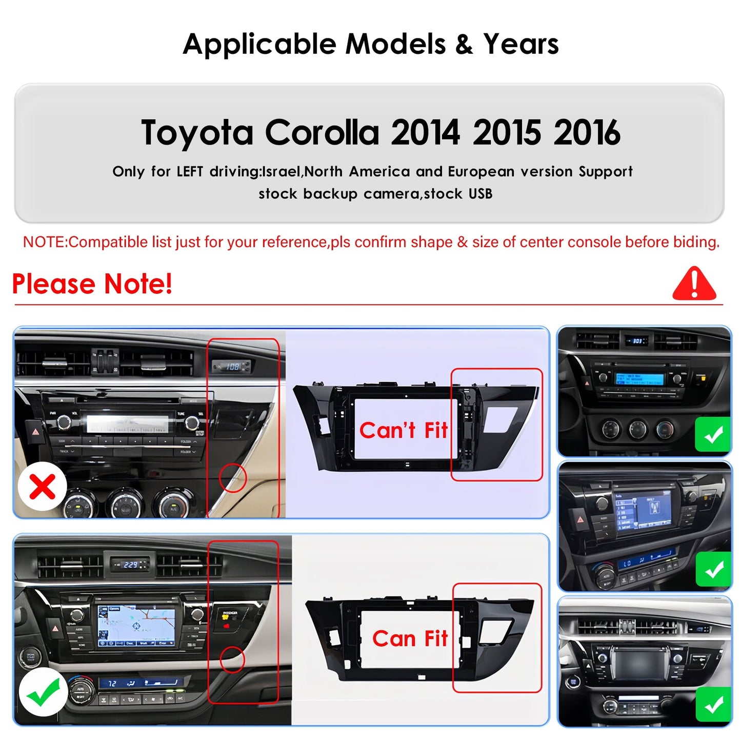 Toyota Android Head Unit   For Toyota Corolla 2014 2015 2016 Android 12 Carplay 32GB Car Stereo Radio GPS Navigation Head Unit Player