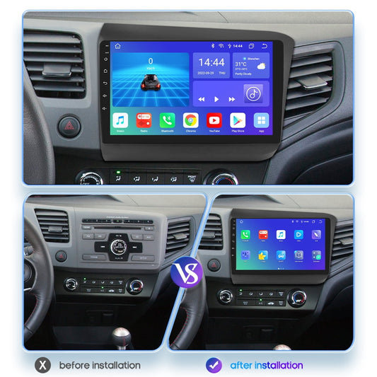 9" Android 12 Carplay 2+32GB Wifi RDS Car Stereo Radio GPS Navigation Player For Honda Civic 2012-2015 Honda Android host