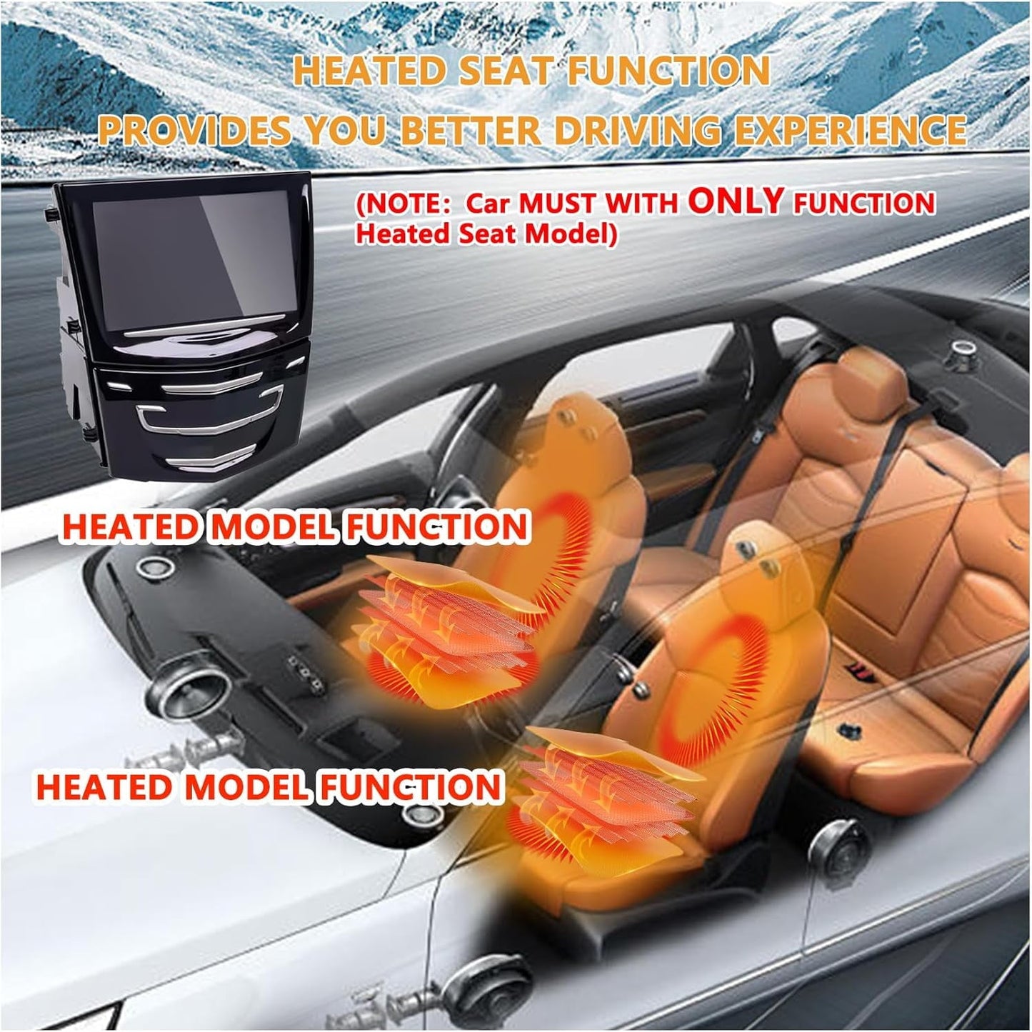 Fit Cadillac CUE System Touch Screen Navigation Radio New OEM Replacement Compatible with Cadillac ATS CTS SRX XTS ELR 2013-2020(Only with 2 Heated Seat Option)