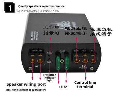 Original car audio power amplifier single-channel one-channel high-power 380W dual bass output power amplifier value special offer
