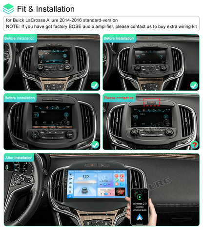 10.1" Android 13 Car Stereo Radio 6+128GB for Buick LaCrosse Allure 2014-2016 Wireless CarPlay GPS Navi 4G LTE WiFi Bluetooth DSP SWC USB