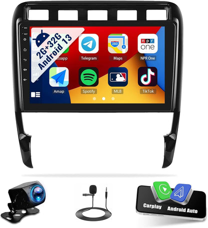 SIXWIN Android 13 Car Radio for Porsche Cayenne 2003-2010 2G+32G with Apple Carplay Android Auto Mirror Link 26UI Bluetooth 9 inch Touchscreen with GPS Navigation WiFi EQ FM Backup Camera MIC …