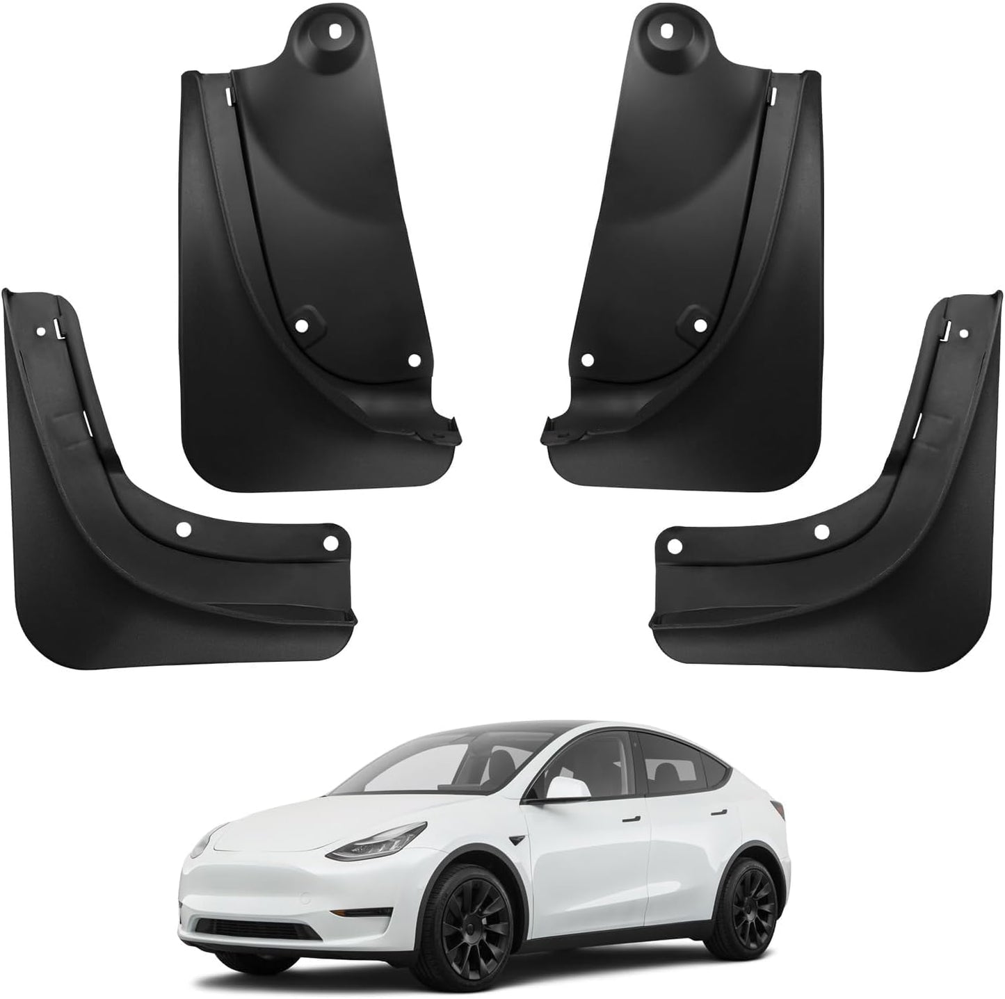 BASENOR 2025 Upgraded Tesla Model Y Mud Flaps Splash Guards Vehicle Sediment Protection No Drilling No Tape Mudflaps Tire Protector Mudflaps All Weather Tesla Exterior Accessories (Set of 4)Tesla   Vehicle Accessories