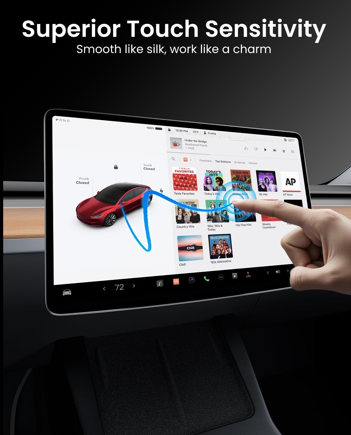 REEVAA 2024 Upgrade Tesla Model Y /3 Accessories - Matte Screen Protector [Anti-glare & Anti-Fingerprint] 9H Tempered Glass for Model Y(2024~2020) Model 3(2023~2017), with Alignment Kit, 15"Tesla   Vehicle Accessories