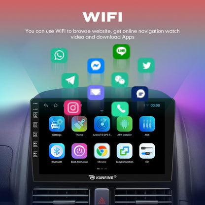 Kunfine CarPlay Android Auto Navigation Stereo GPS Radio Reverse Camera Display 9" IPS Touchscreen Headunit Tablet Pad Media Player for Hyundai Elantra Celesta 06-11, if Applicable Quad Core 2G+32G