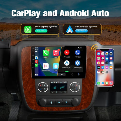AWESAFE 2GB+32GB Android 13 Car Radio for GMC Yukon Chevrolet Chevy Silverado Tahoe Suburban 2007-2012 with Wireless Carplay Android Auto 9 inch Head Unit