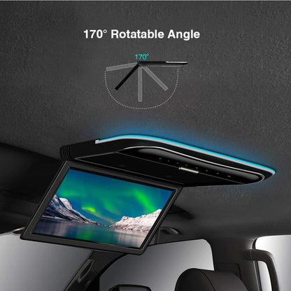 car displayXTRONS 11.6 Inch Car Overhead Roof Mounted Monitor Screen Ultra-Thin Flip Down TV for Cars 1080P Car Video Player with Built-in Speaker Support IR, USB, HDMI, AV Input (No DVD)