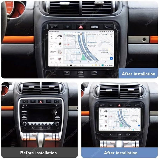 DUDUAUTO Android 13 Car Radio Stereo for Porsche Cayenne 2003-2010, Biorunn DUDU7 9.5 Inch 2K QLED Dual Band GPS Wireless Car-Play Android Auto Navi Head Unit DSP AMP,12GB RAM 256GB ROM