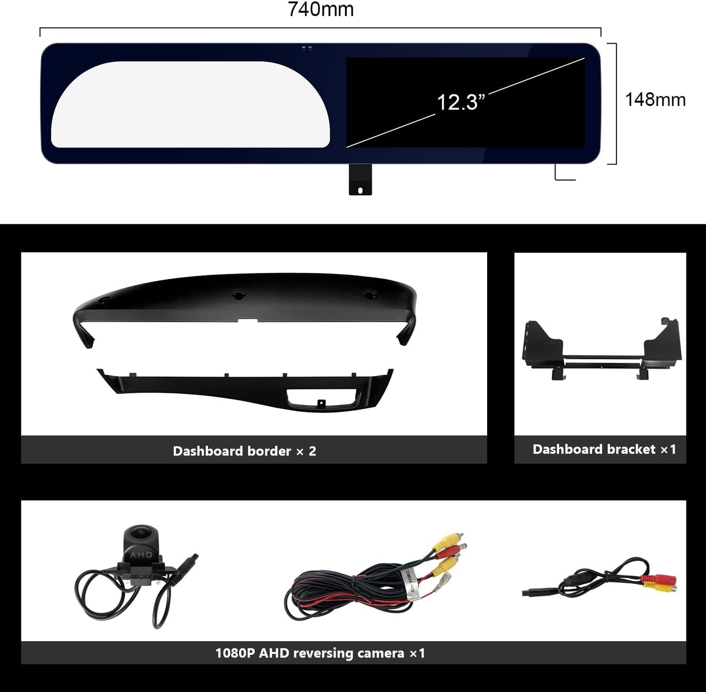 Mercedes-Benz Android Head Unit    12.3" Android 13 Dual Screen Style Multimedia Blue Anti-Glare HD Screen for Mercedes-Benz 2006-2013 S CL Class W221 W216 NTG 3.0/3.5, Support Carplay Android Auto Mirror Link (8+128GB)