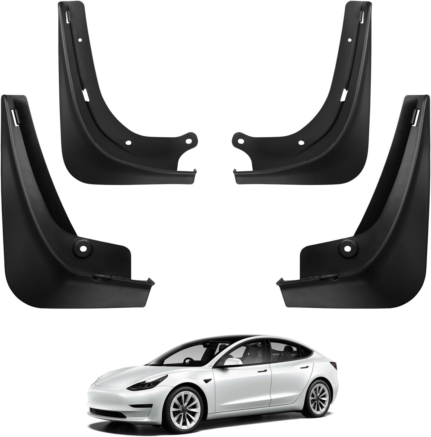 BASENOR 2025 Upgraded Tesla Model Y Mud Flaps Splash Guards Vehicle Sediment Protection No Drilling No Tape Mudflaps Tire Protector Mudflaps All Weather Tesla Exterior Accessories (Set of 4)Tesla   Vehicle Accessories