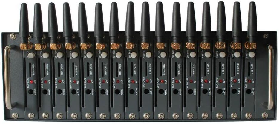OSTENT GSM GPRS Modem Pool with Wavecom Q2406A Module 16 Ports USB Interface Emulated COM/RS232 at Commands SMS MMS AU Plug Power Adapter