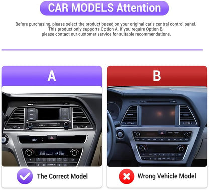 Roinvou 2+64G Android CarPlay Stereo for Hyundai Sonata 2015-2017, Built-in Wireless CarPlay with Android Auto, 9'' Touch Screen in-Dash GPS Navigation Support Mirror Link BT RDS AHD WiFi DSP